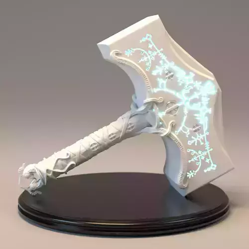 GOD OF WAR THOR HAMMER STL 3MF 3D PRINTING FILE  LED COMPATIBLE
