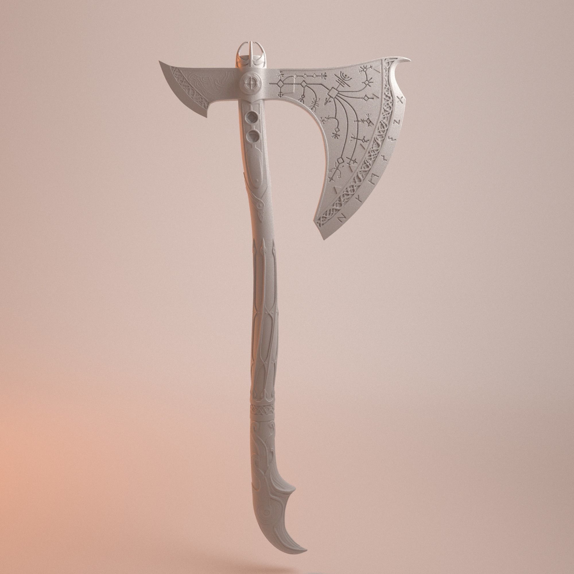 GOD OF WAR KRATOS LEVIATHAN AXE OBJ 3MF 3D PRINTING FILE 3D print model_1