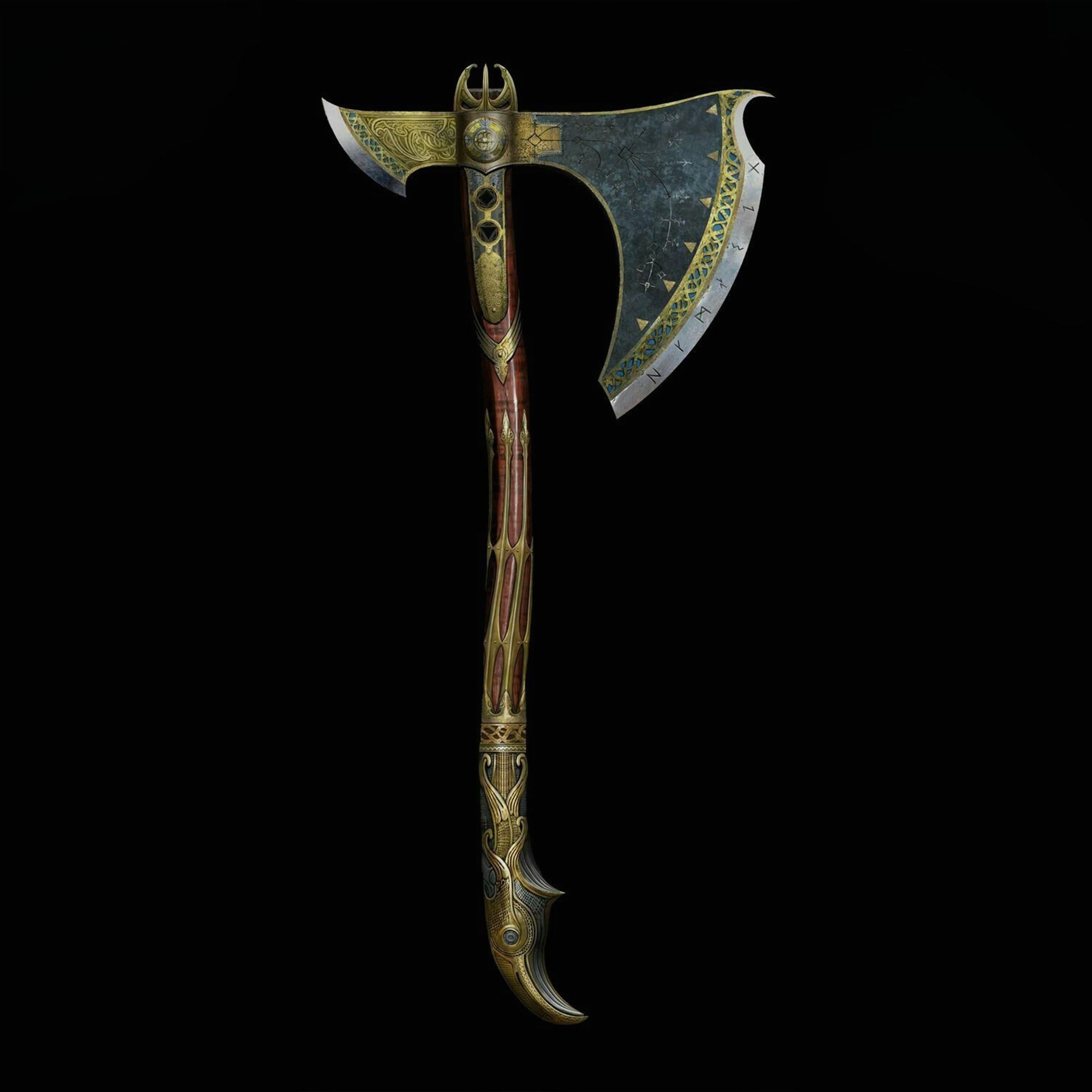 GOD OF WAR KRATOS LEVIATHAN AXE OBJ 3MF 3D PRINTING FILE 3D print model_5