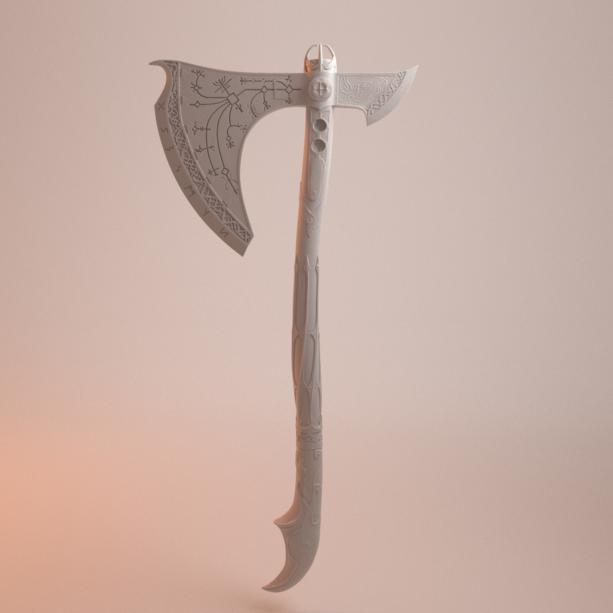 GOD OF WAR KRATOS LEVIATHAN AXE OBJ 3MF 3D PRINTING FILE 3D print model_2
