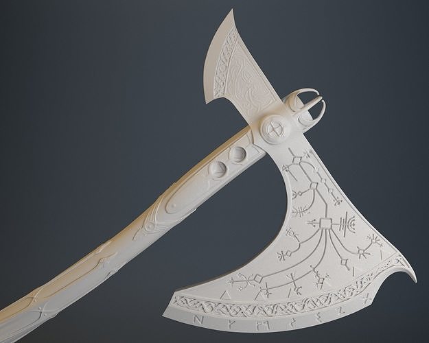 GOD OF WAR KRATOS LEVIATHAN AXE OBJ 3MF 3D PRINTING FILE 3D print model