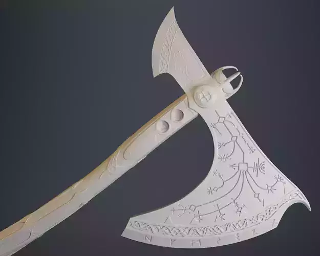 GOD OF WAR KRATOS LEVIATHAN AXE OBJ 3MF 3D PRINTING FILE 3D print model