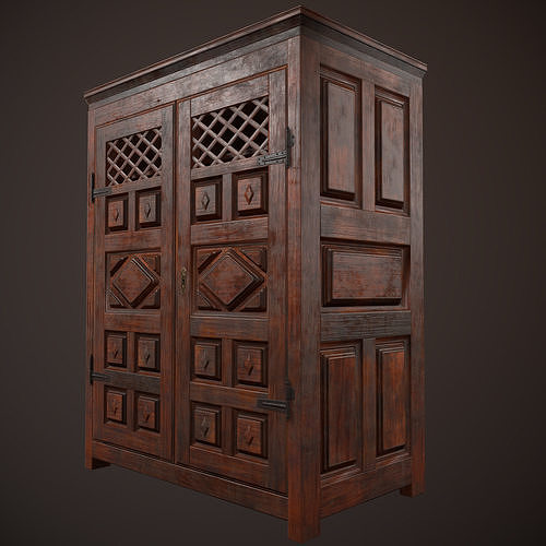 Old Cupboard Low-poly 3D model