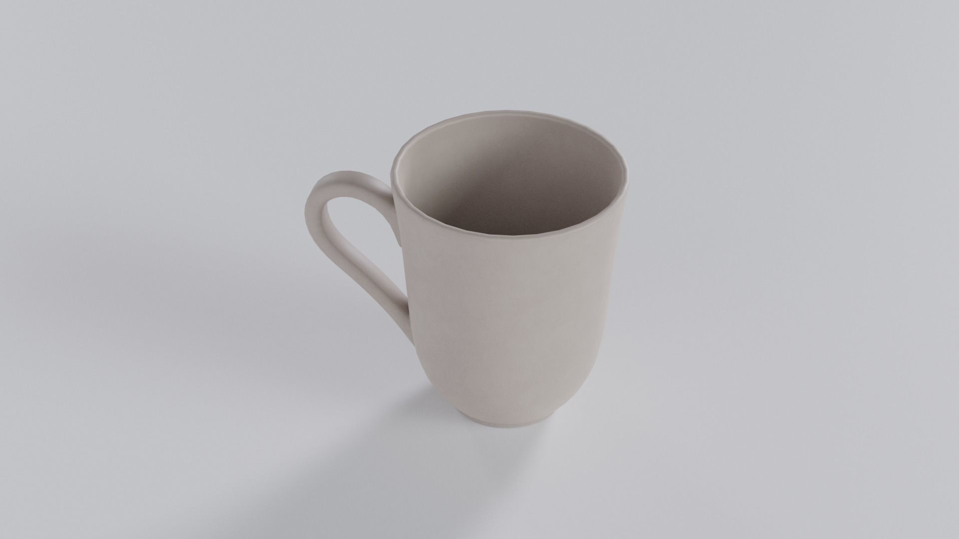 Beige Ceramic Mug 3D model_2