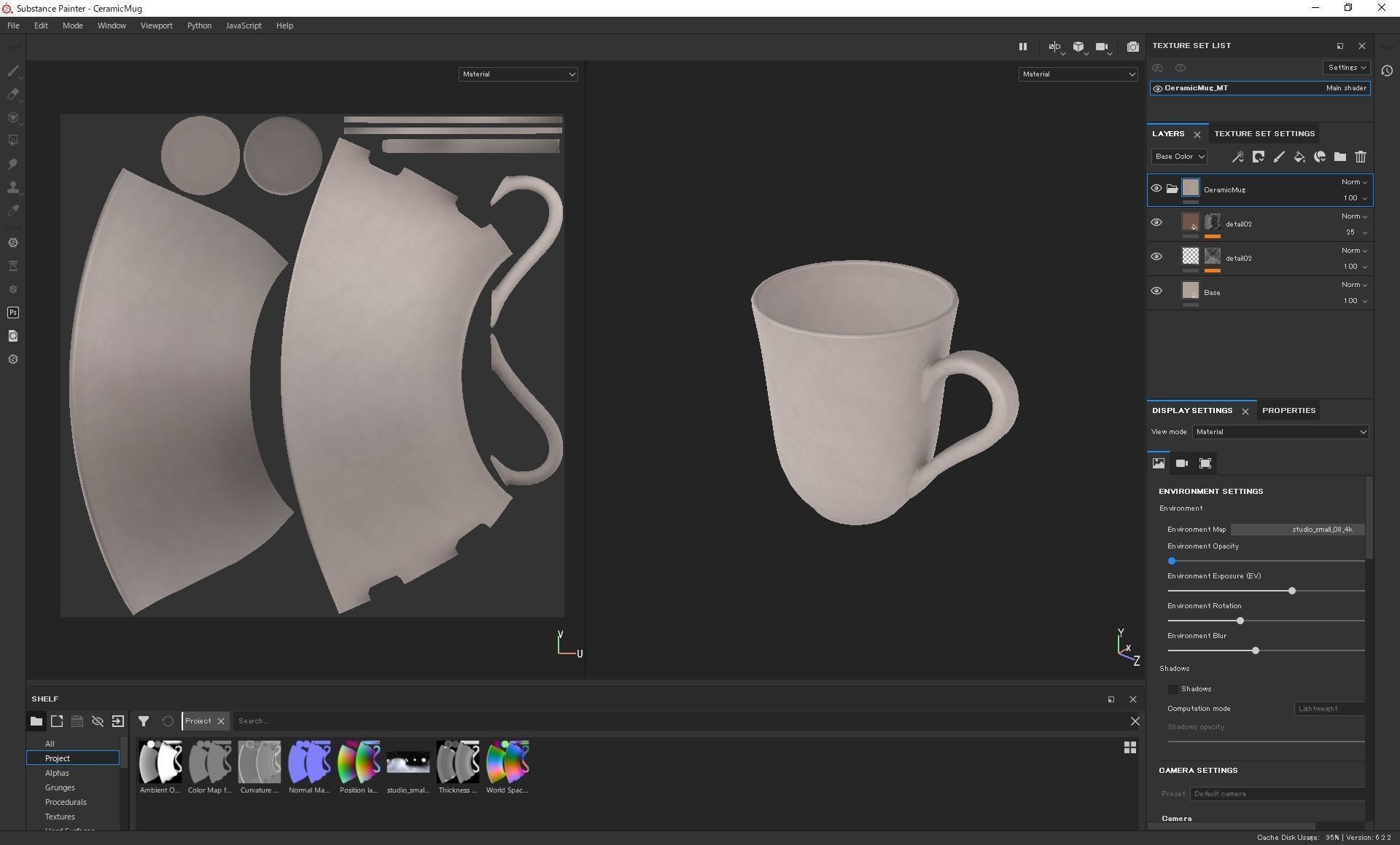 Beige Ceramic Mug 3D model_10
