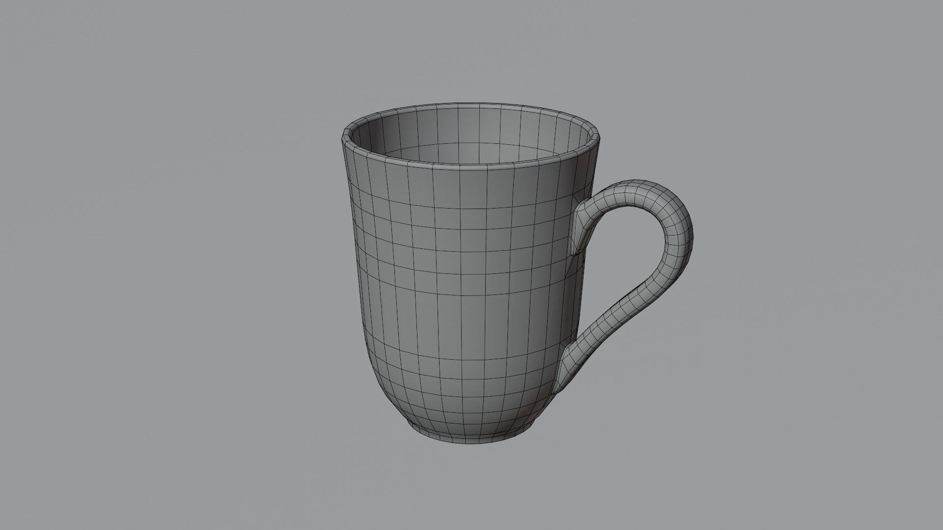Beige Ceramic Mug 3D model_4