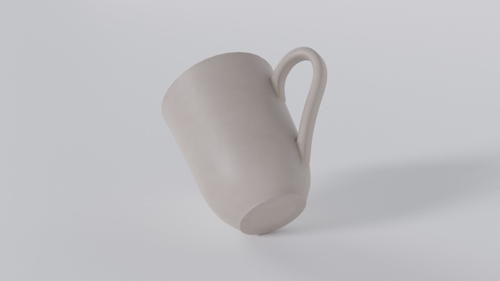 Beige Ceramic Mug 3D model_3