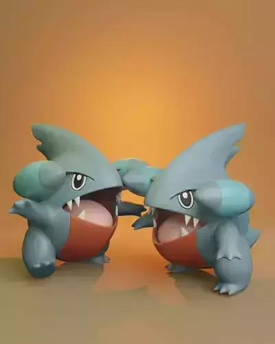 Pokemon - Gible with two different poses