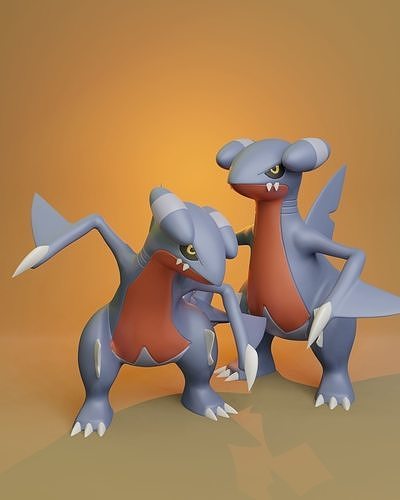 Pokemon - Gabite with two different poses 3D print model