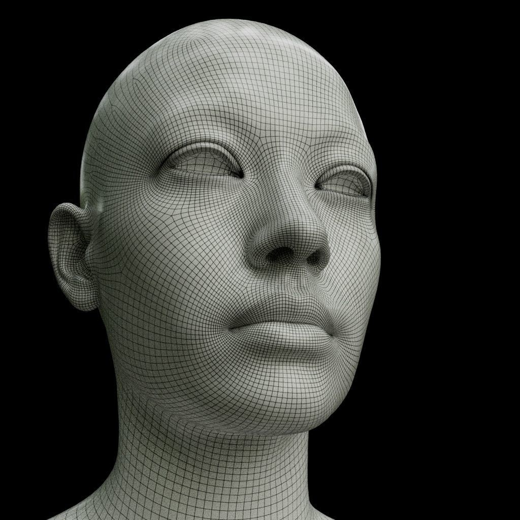 Female head Free 3D model_4