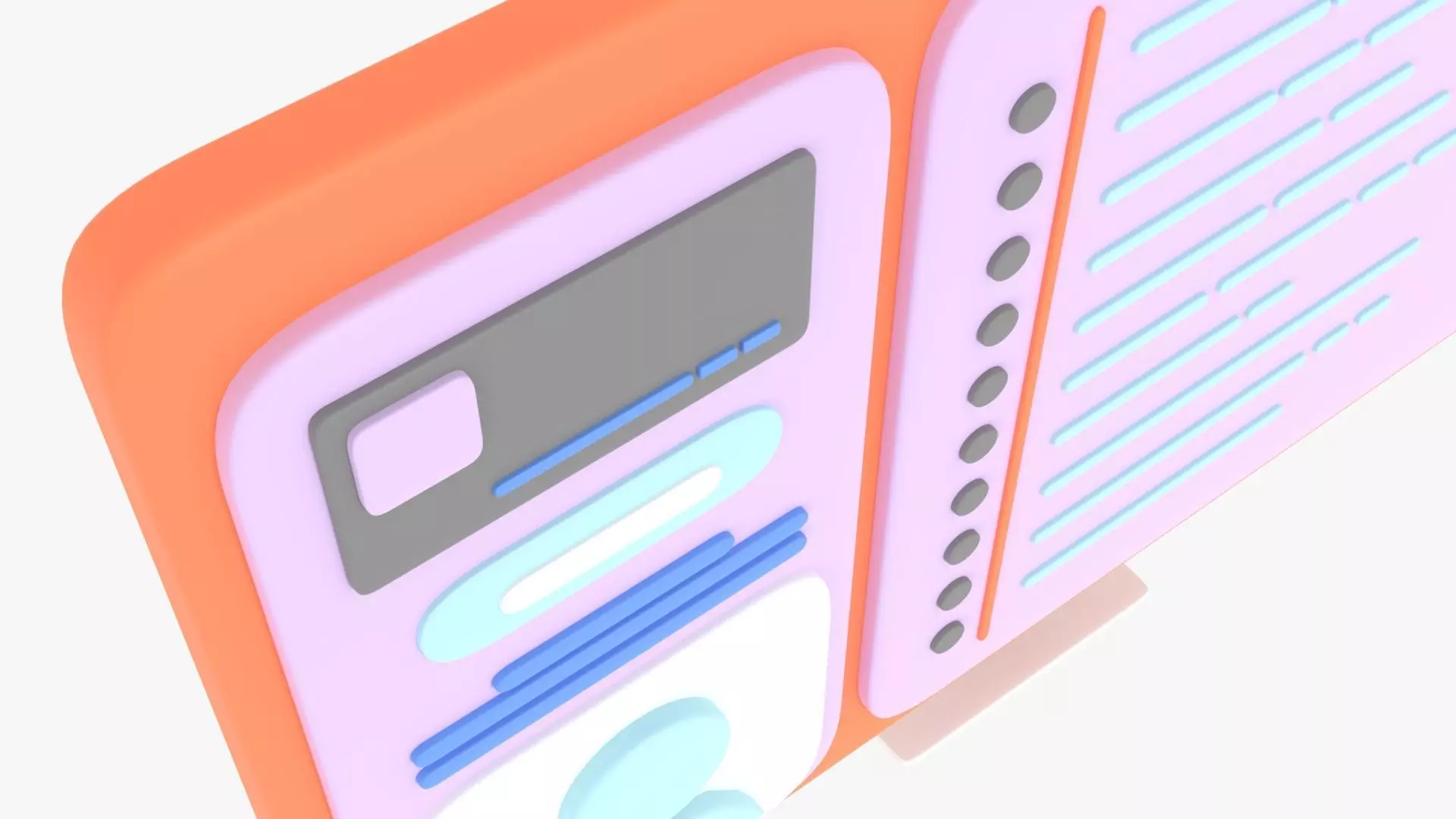 3D illustration Website design Monitor 3D model