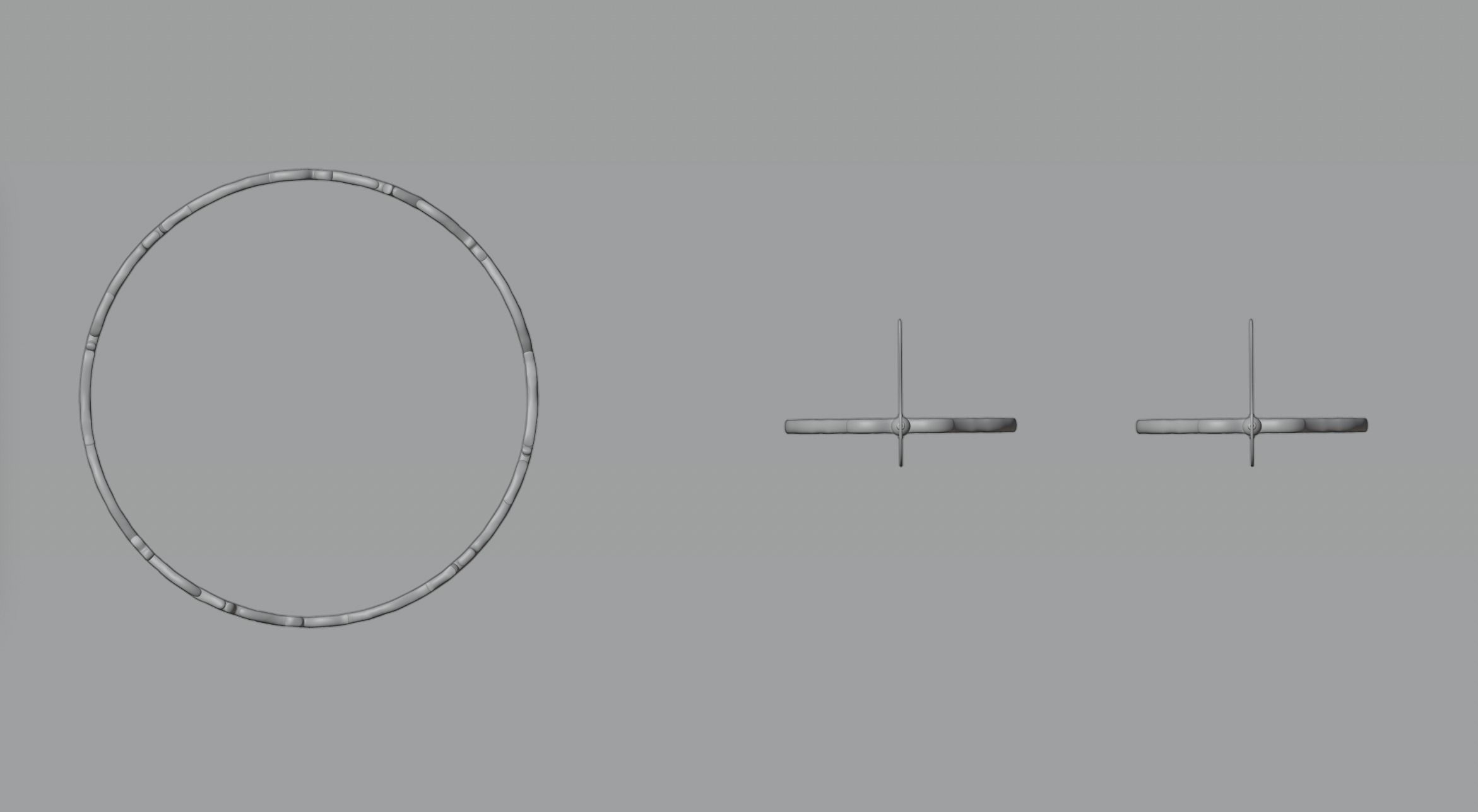 Earrings and bracelet 3D model_4