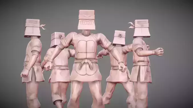 Crooked Ninja Turtle Gang - TMNT 1987 TV series 3D print model