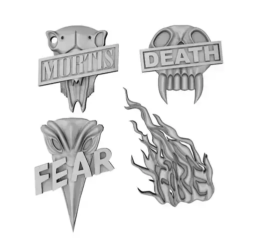 Judge Dredd Dark Judge badges 3D print model