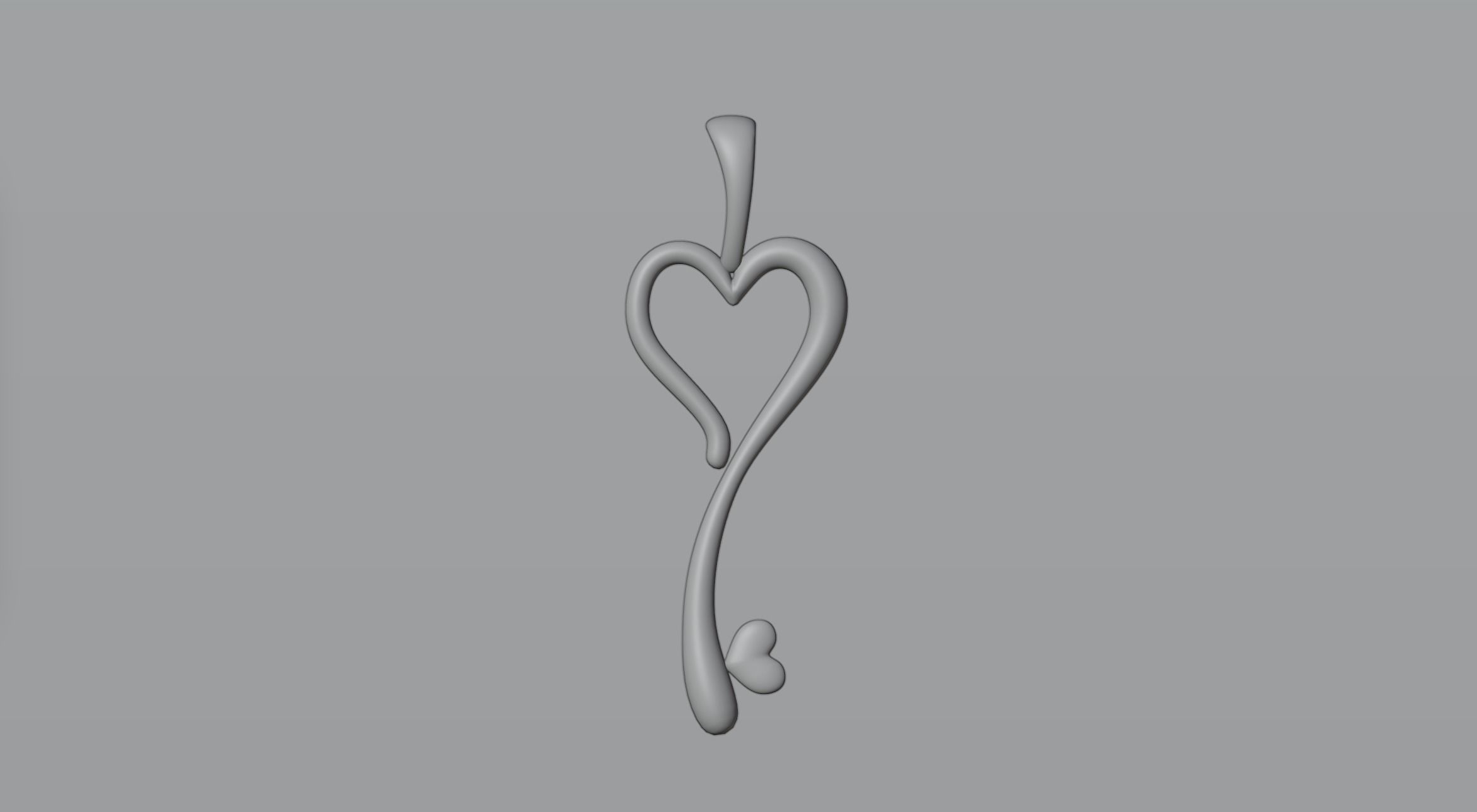 Pendant 6 heart shaped 3D model_1