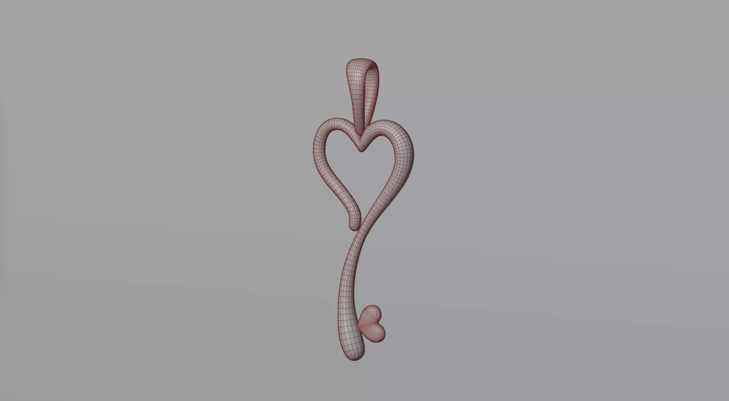 Pendant 6 heart shaped 3D model_0