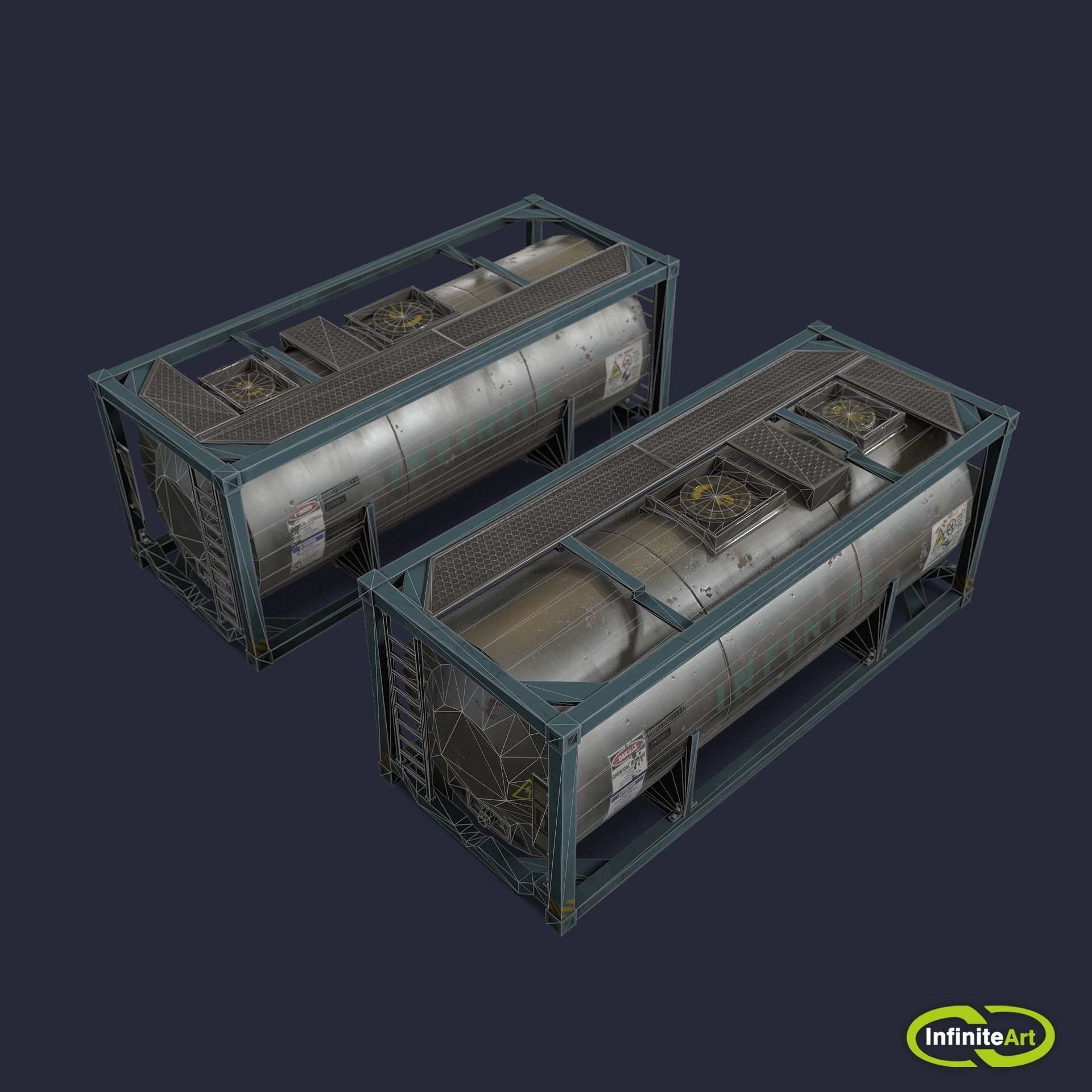 Container two containers Low-poly 3D model_3