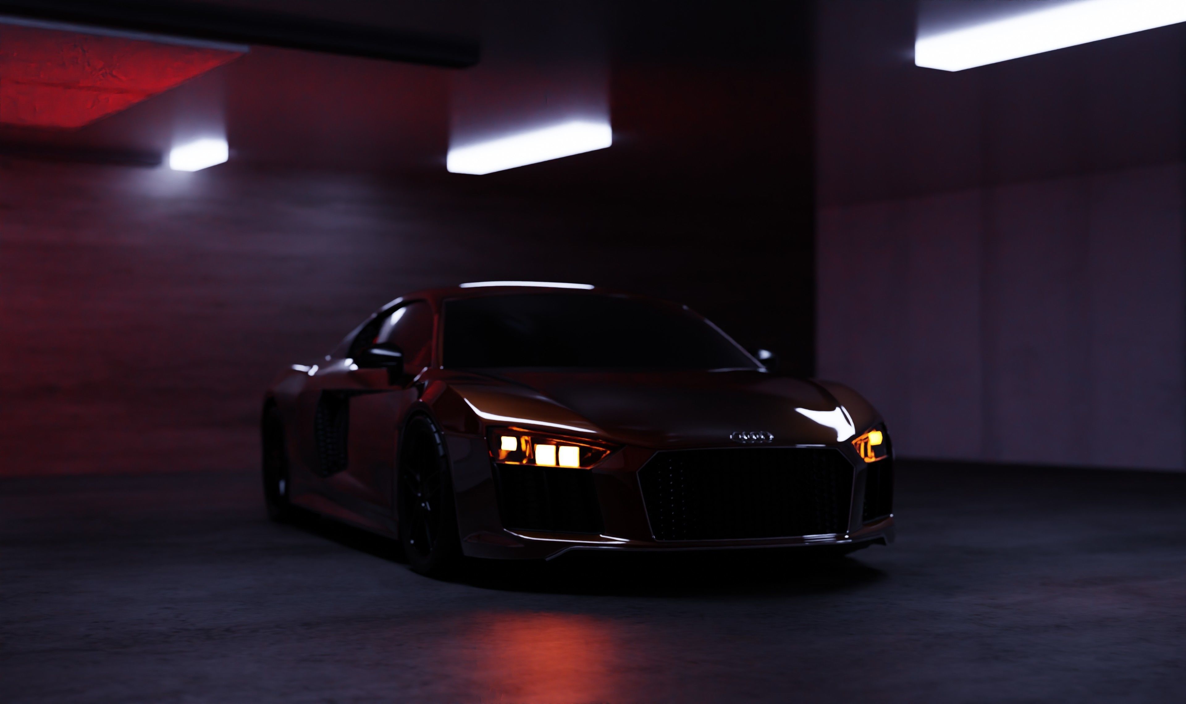 Audi R8 with  animation 3D model_1