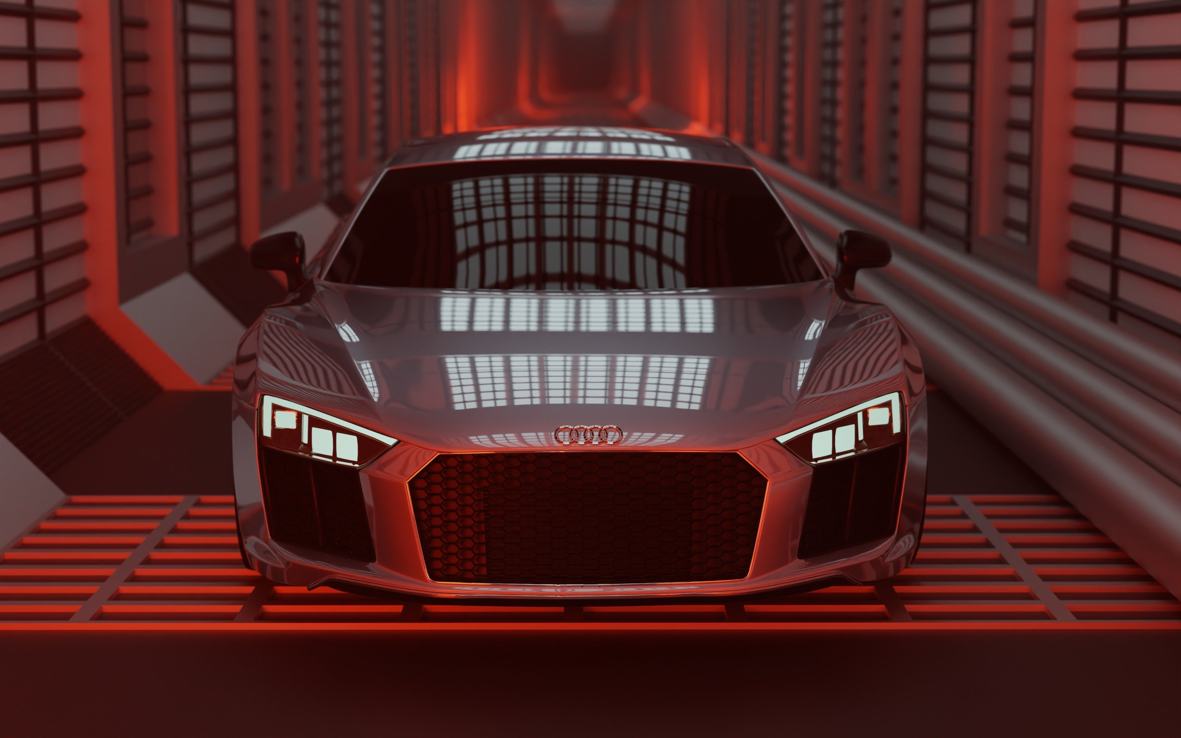 Audi R8 with  animation 3D model_2