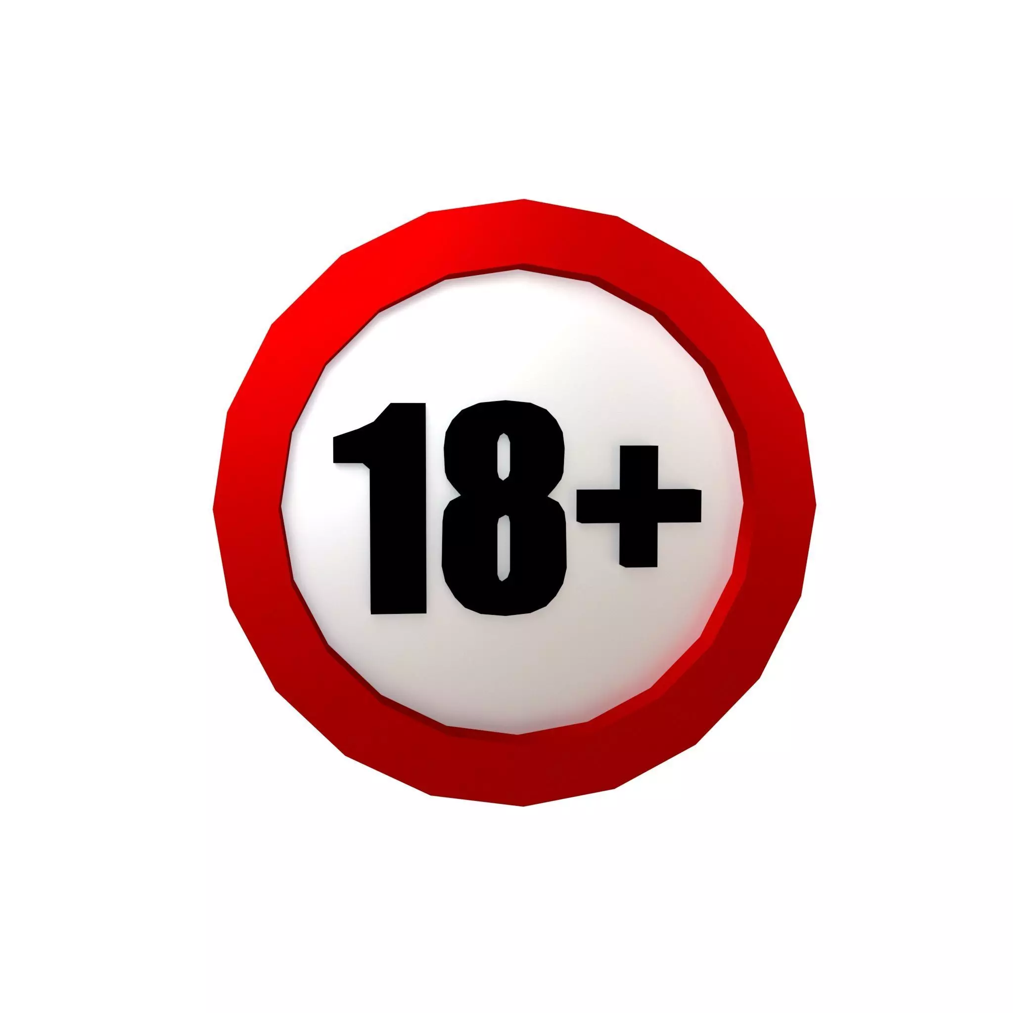 Eighteen Plus Symbol v1 002 Low-poly 3D model_0