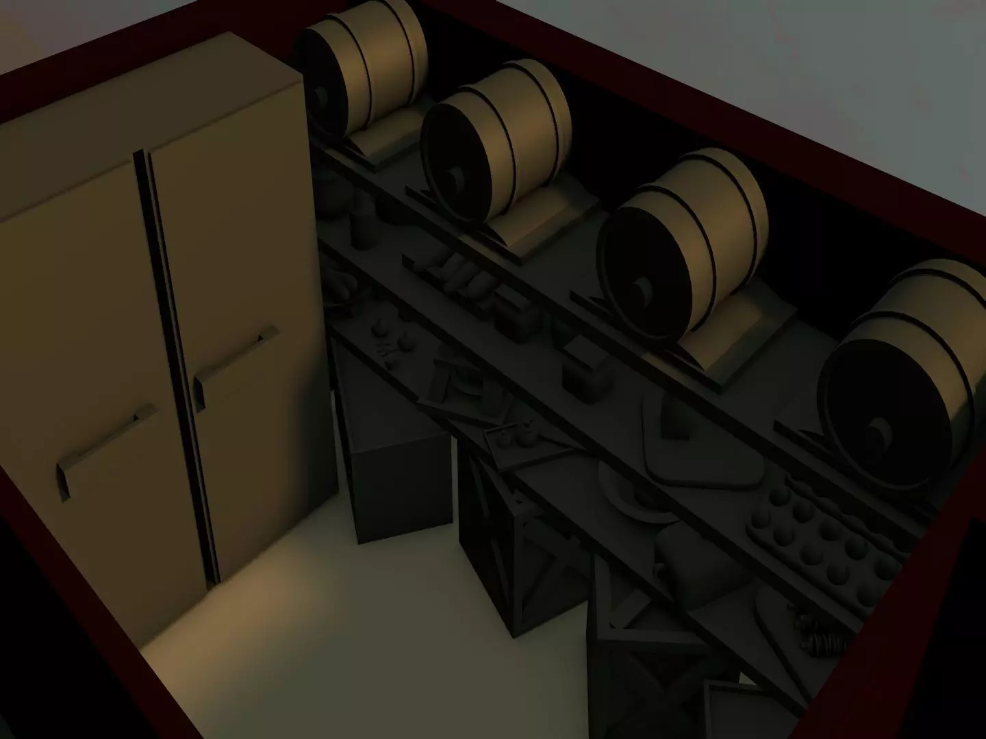 Restaurant storage room Low-poly 3D model_0