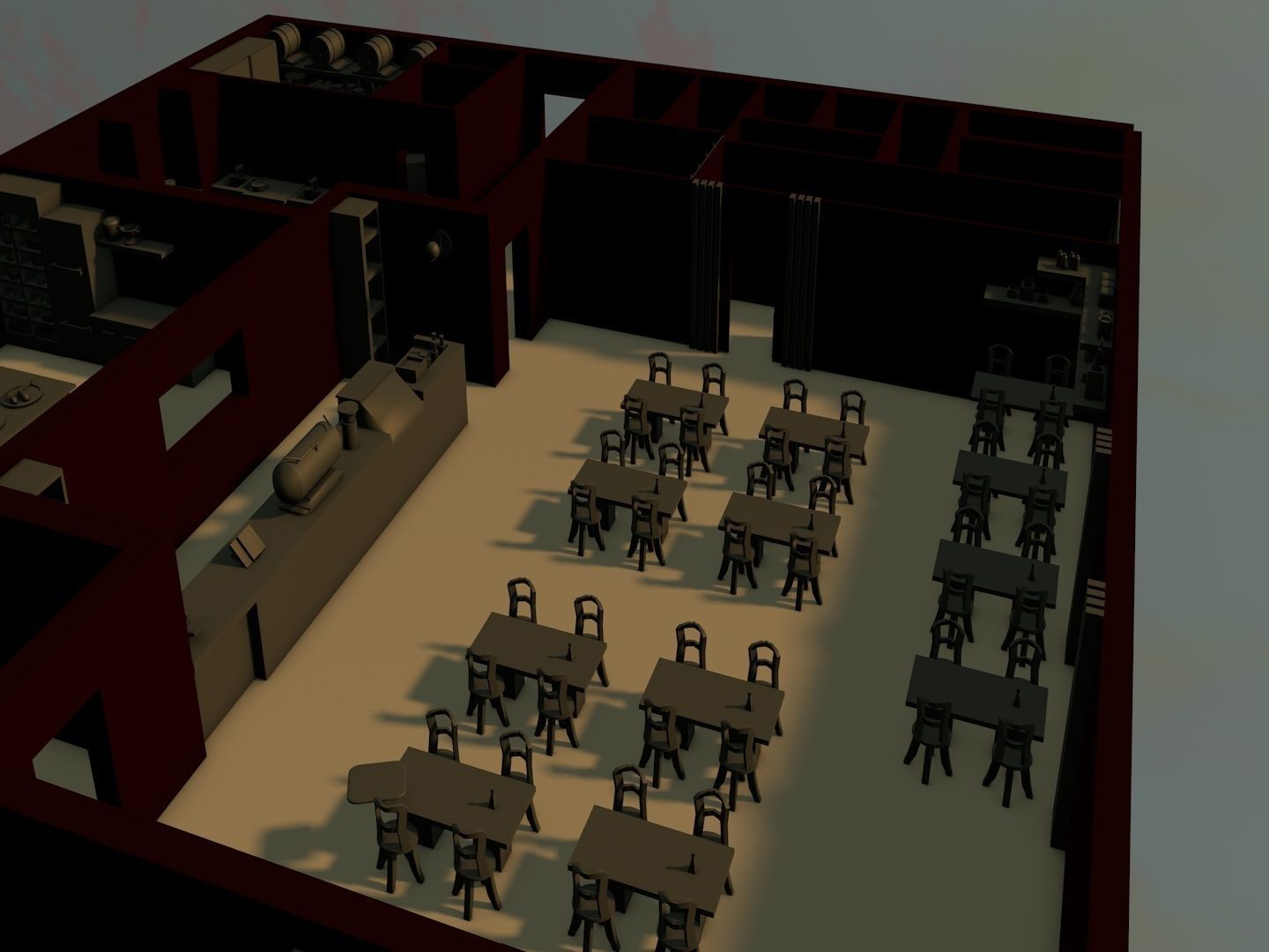 Restaurant storage room Low-poly 3D model_2