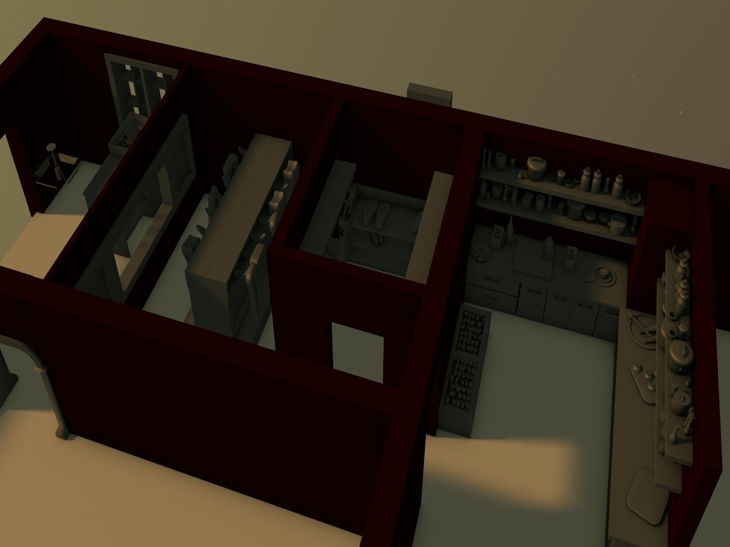 Restaurant storage room Low-poly 3D model_3