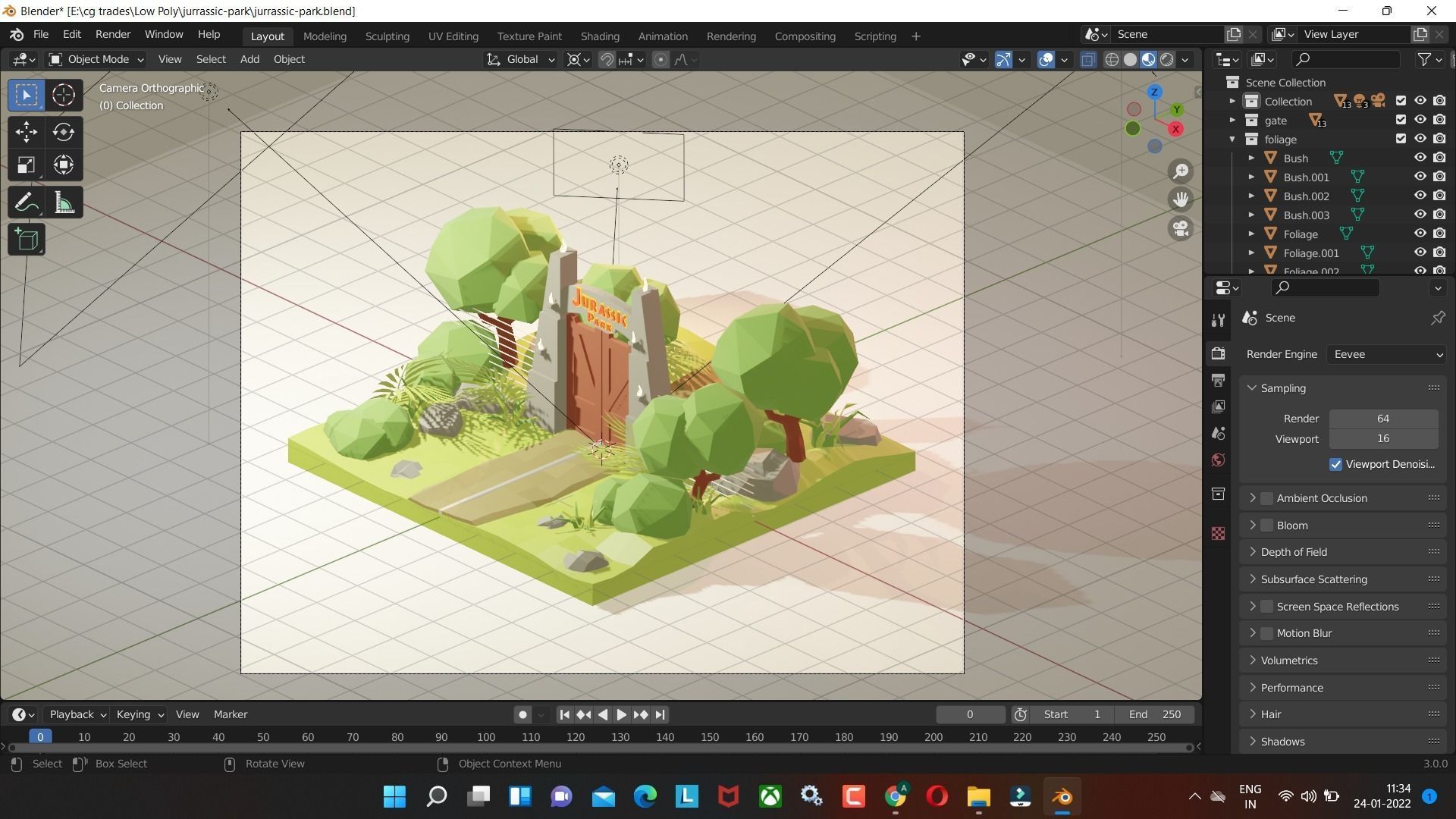 Low Poly Jurrassic Park is a collection of Low-Poly theme 3D model_2
