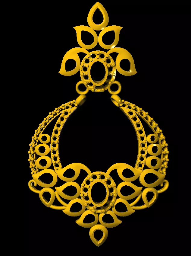Chand bali earings  3D print model_0