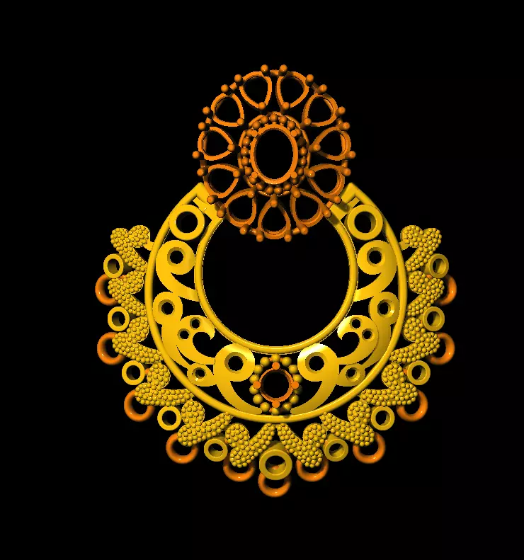Chand bali earings 3D print model_0