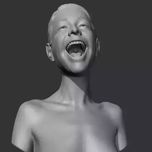 HD girl bust P 3D print model