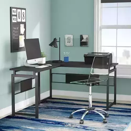 Tiano L-Shape Credenza Desk - 2 Colour