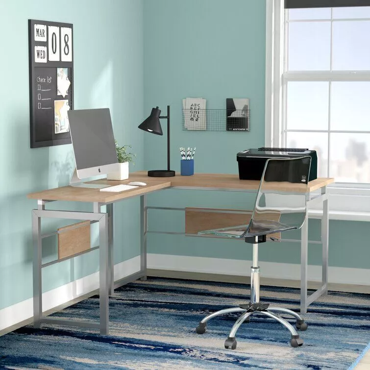 Tiano L-Shape Credenza Desk - 2 Colour 3D model