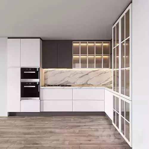 Kitchen003 modern kitchen with cabinets and marble counter tops