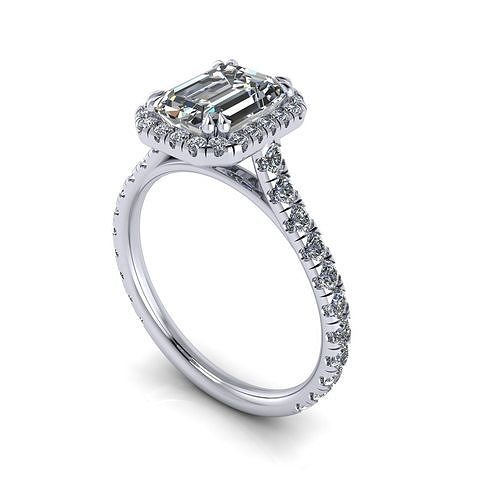 Michael Lewandowski Emerald Diamond Ring 3D print model