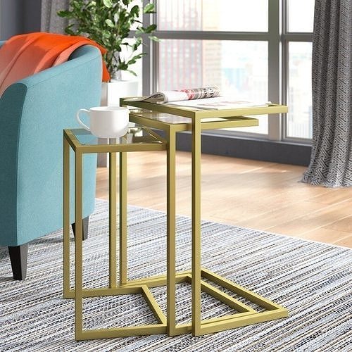 Kilburn Glass Sled Nesting Tables 3D model