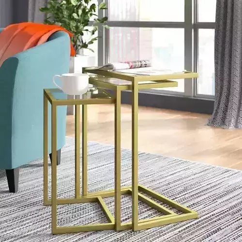 Kilburn Glass Sled Nesting Tables 3D model
