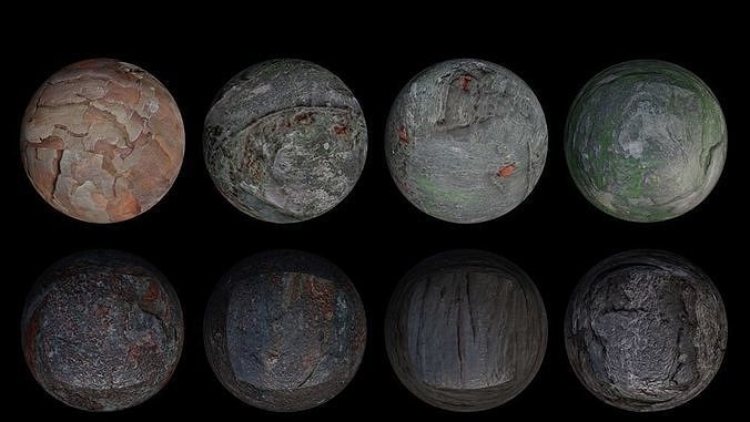 8 Wooden Surface set  3D model