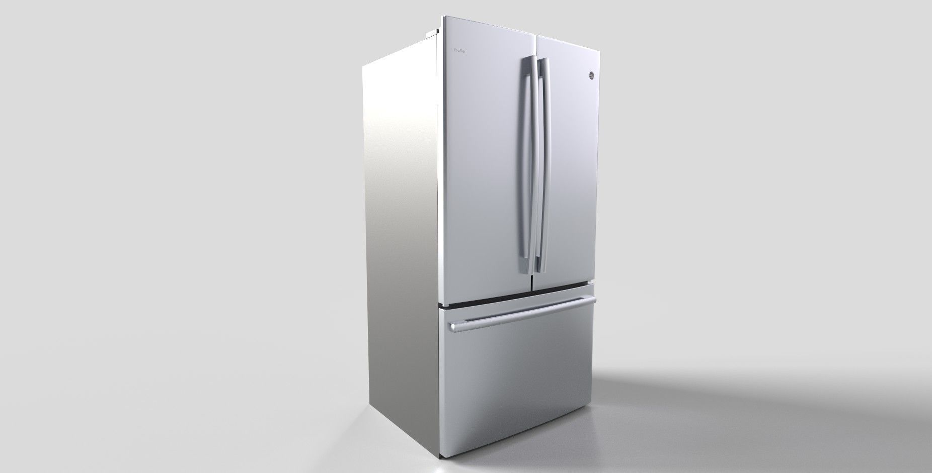 GE Profile Series Counter-Depth French-Door Refrigerator Low-poly 3D model_1