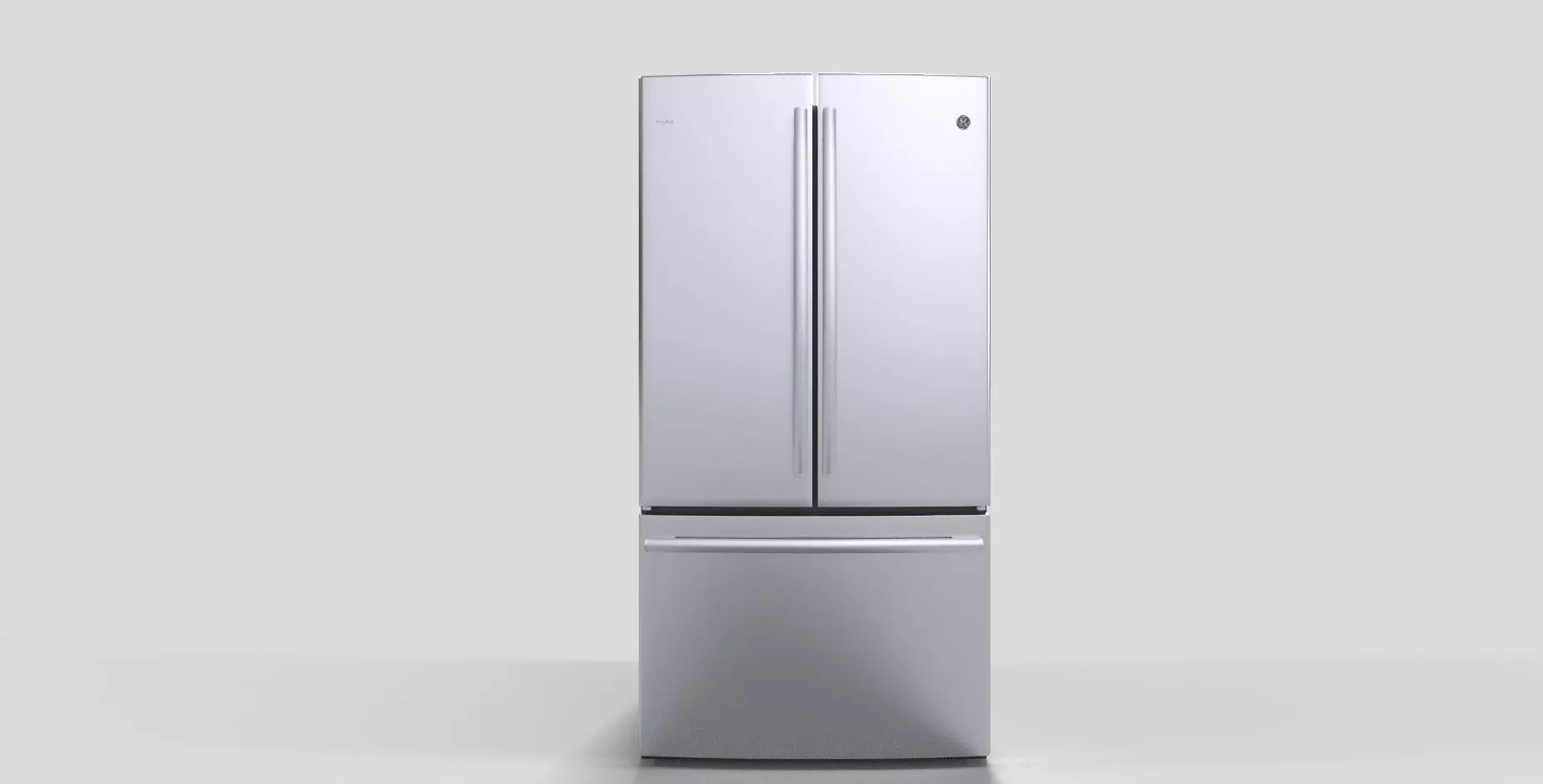 GE Profile Series Counter-Depth French-Door Refrigerator Low-poly 3D model_0