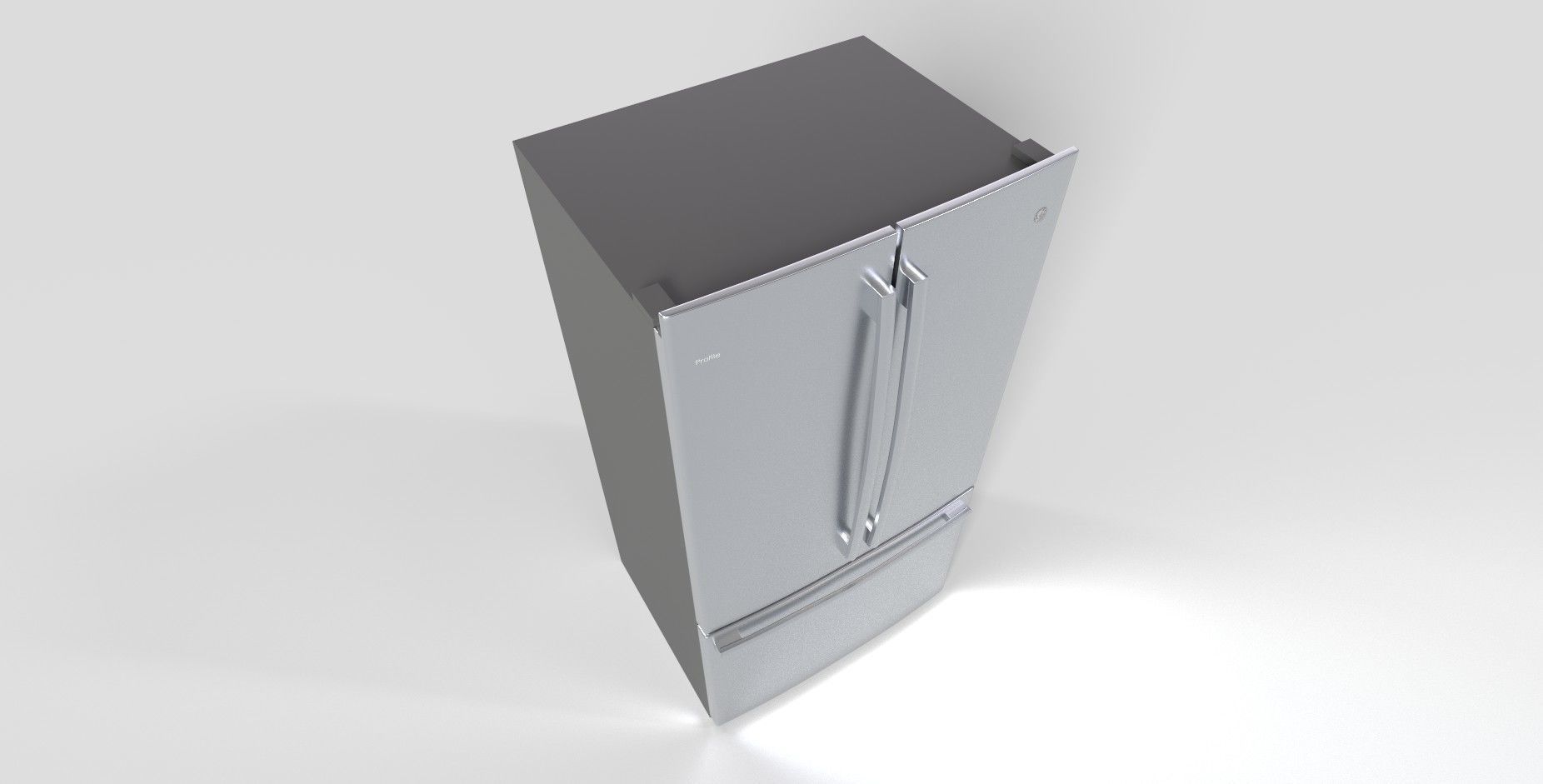 GE Profile Series Counter-Depth French-Door Refrigerator Low-poly 3D model_2