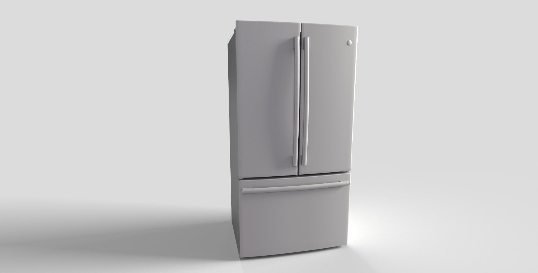 GE Profile Series Counter-Depth French-Door Refrigerator Low-poly 3D model_3