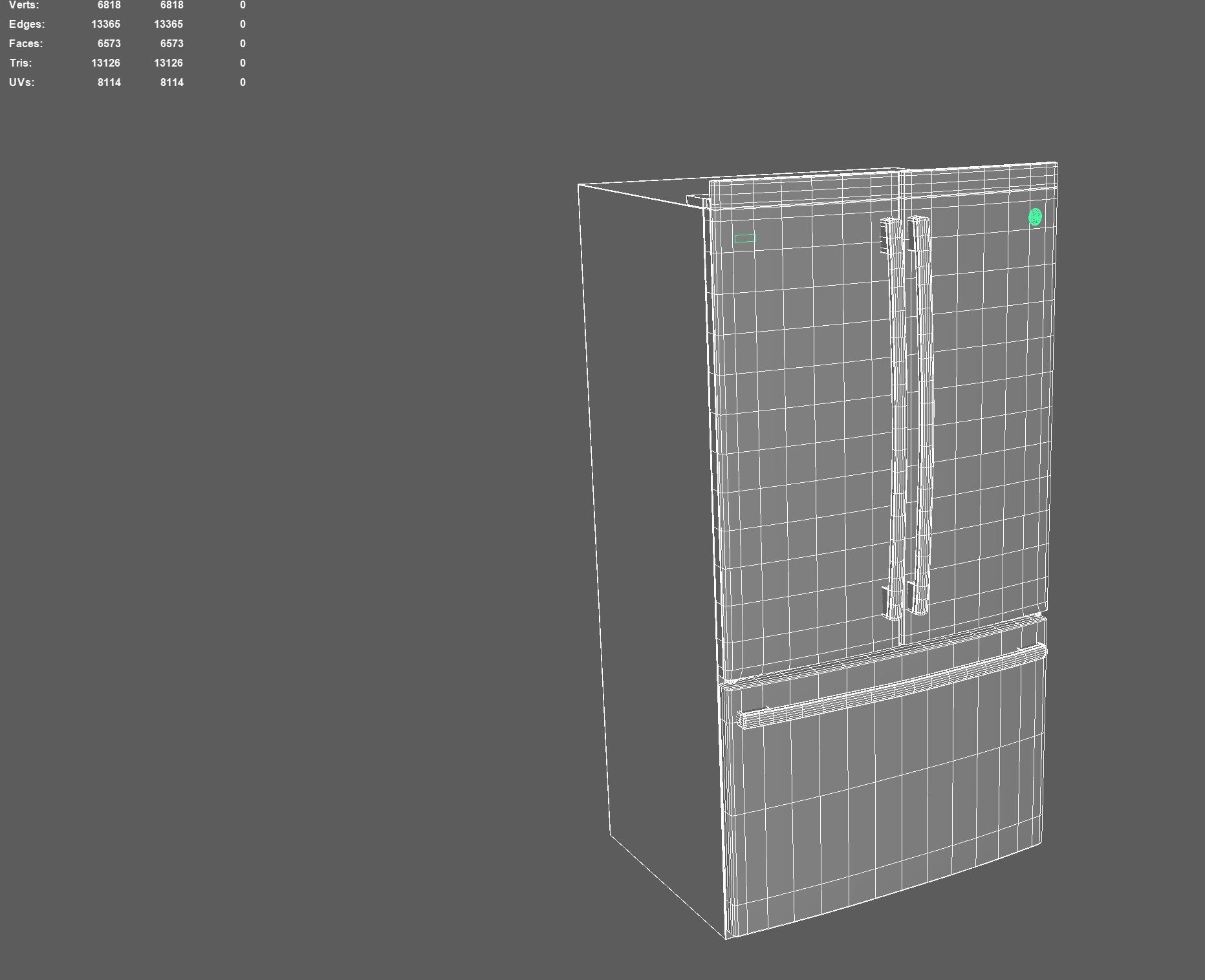 GE Profile Series Counter-Depth French-Door Refrigerator Low-poly 3D model_4