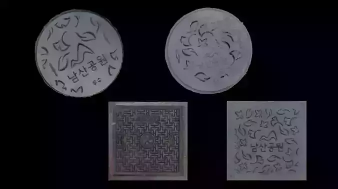 4 Manhole in Korea set