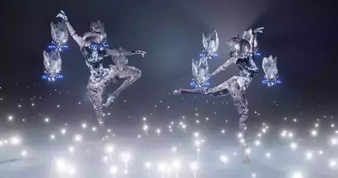 Female Sentinel of Frost Low-poly 3D model