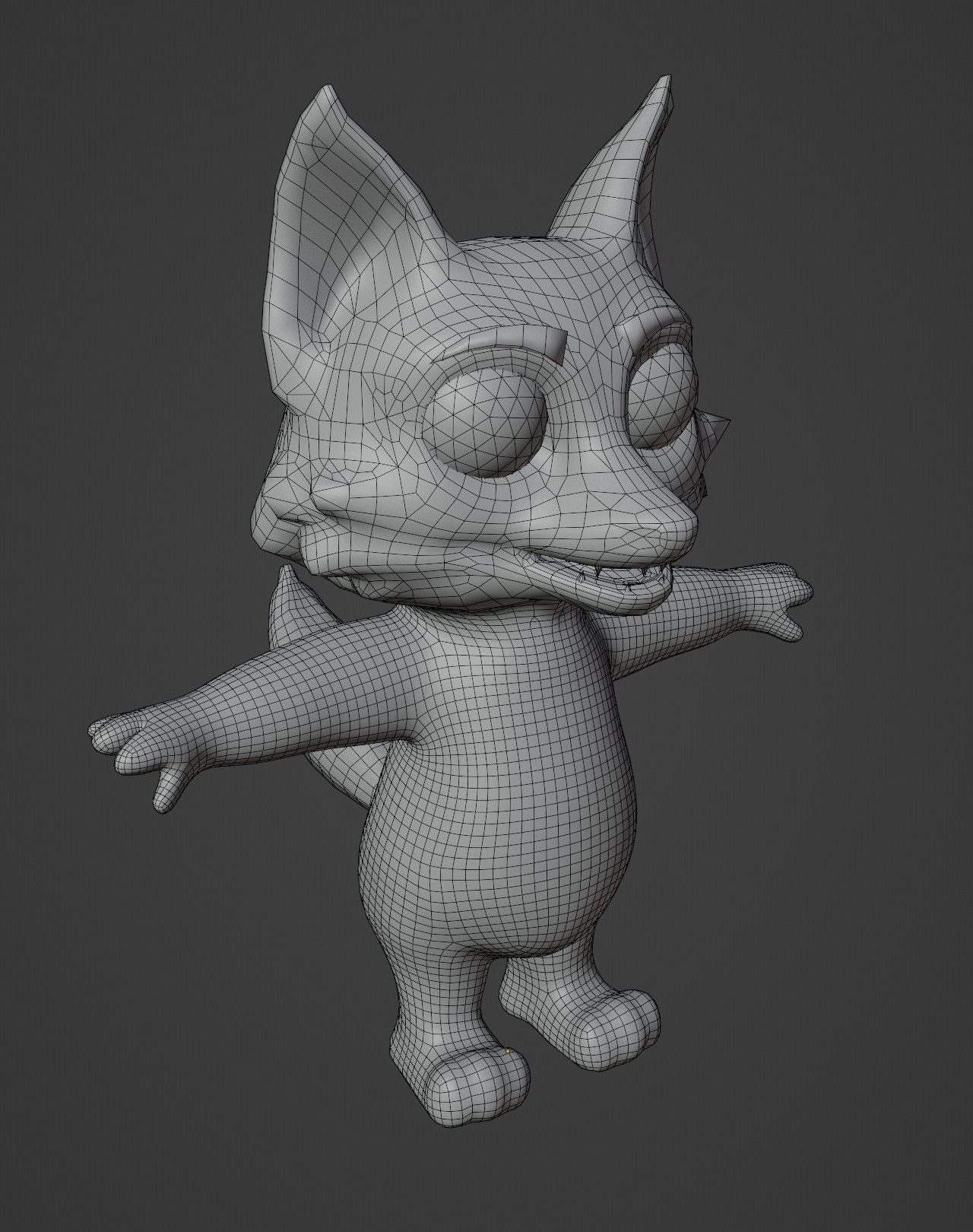 Cartoon Arctic Fox Animated 3D Model Low-poly 3D model_2