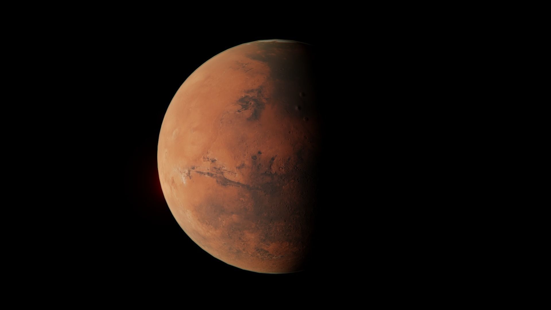 Planet Mars Low-poly 3D model_6