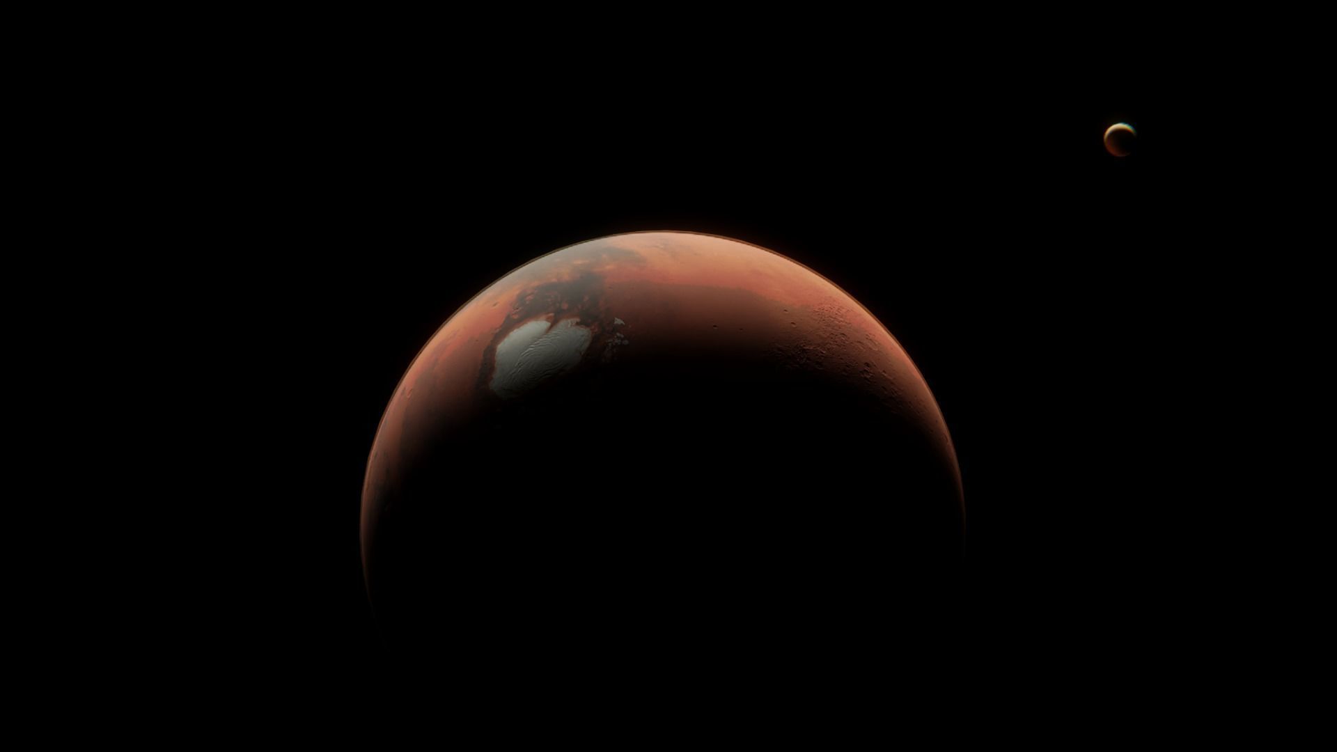 Planet Mars Low-poly 3D model_3