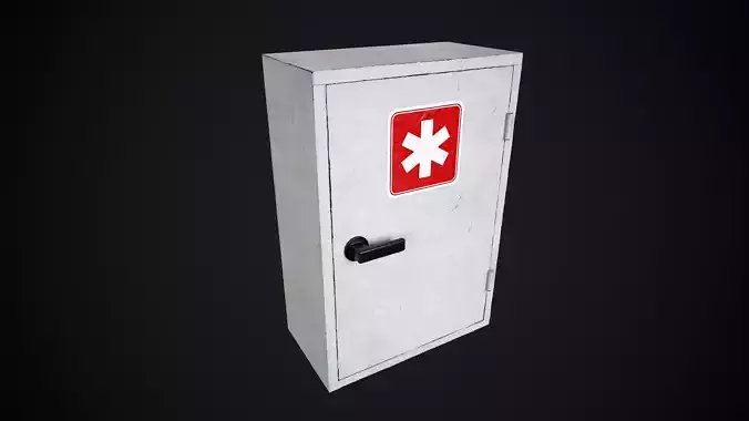 First Aid Metal Cabinet  Low-poly 3D model