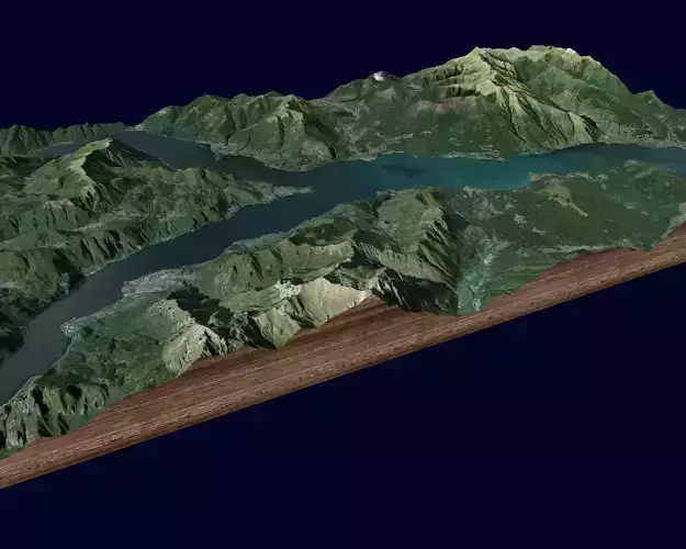 Lake Como Italy mountain landscape 3D model